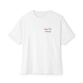 Beach Club Receipt Oversized Boxy Tee — Mykonos Bar Tab Lipstick Kiss T-Shirt