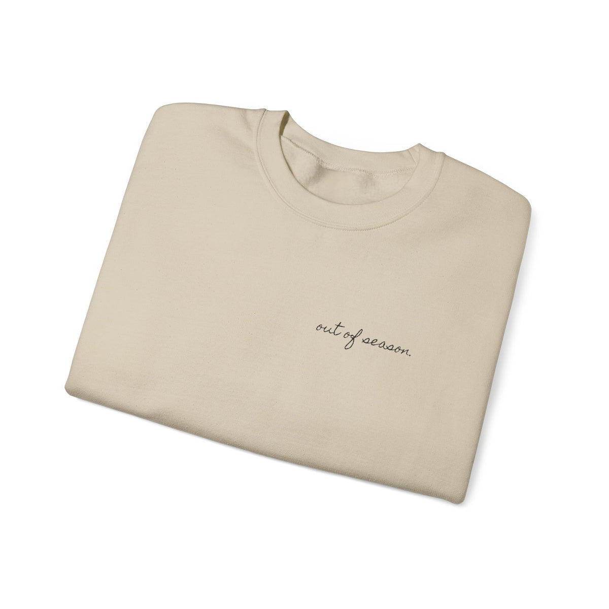 The Season Ended. We Didn't. Crewneck Sweatshirt — Mykonos Off-Season Flash Photo Back Print
