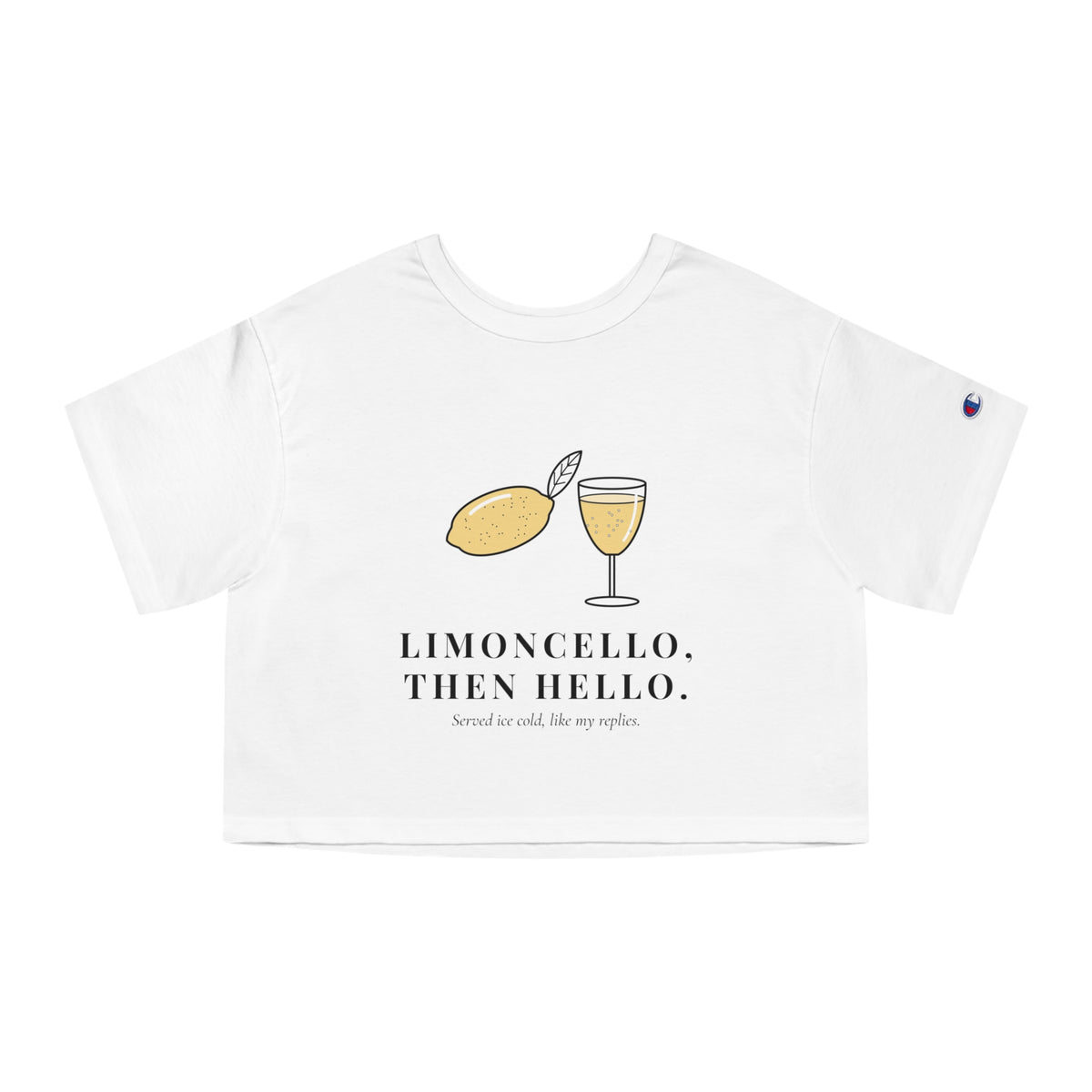 Limoncello, Then Hello Cropped Tee — Lemon Liqueur Cocktail Crop Top