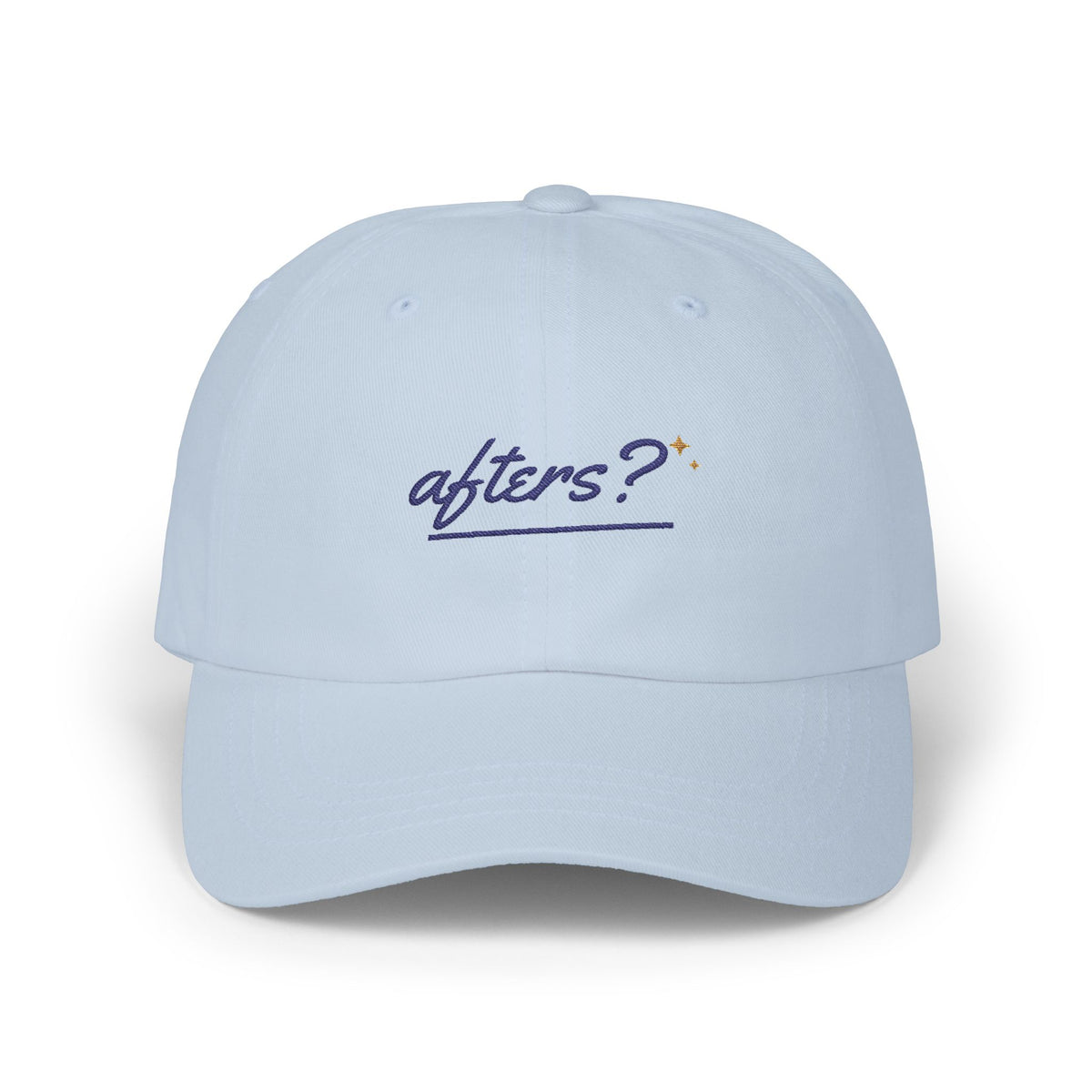 Afters? Embroidered Dad Hat — Retro Script Nightlife Cap