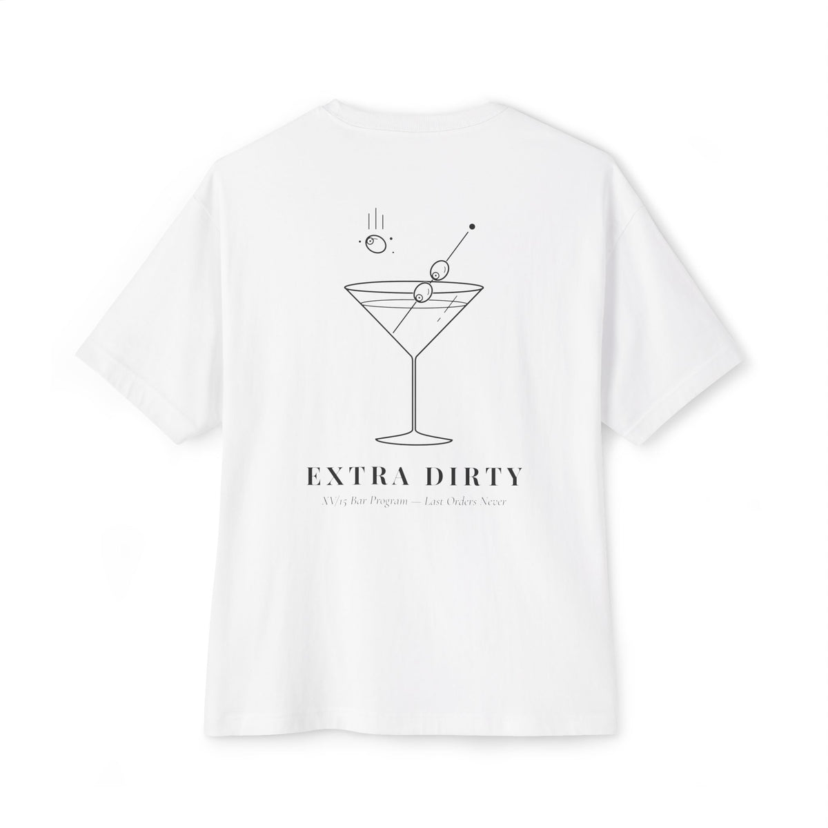 Extra Dirty Martini Oversized Boxy Tee — Dirty Martini Graphic T-Shirt