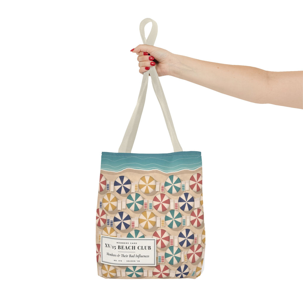 XV/15 Beach Club All-Over Print Tote Bag — Retro Beach Umbrella Tote