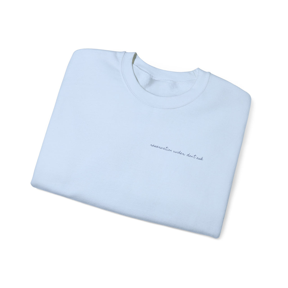 Table For Whoever's Still Here Crewneck Sweatshirt — Painted Mykonos Beach Club Table Back Print