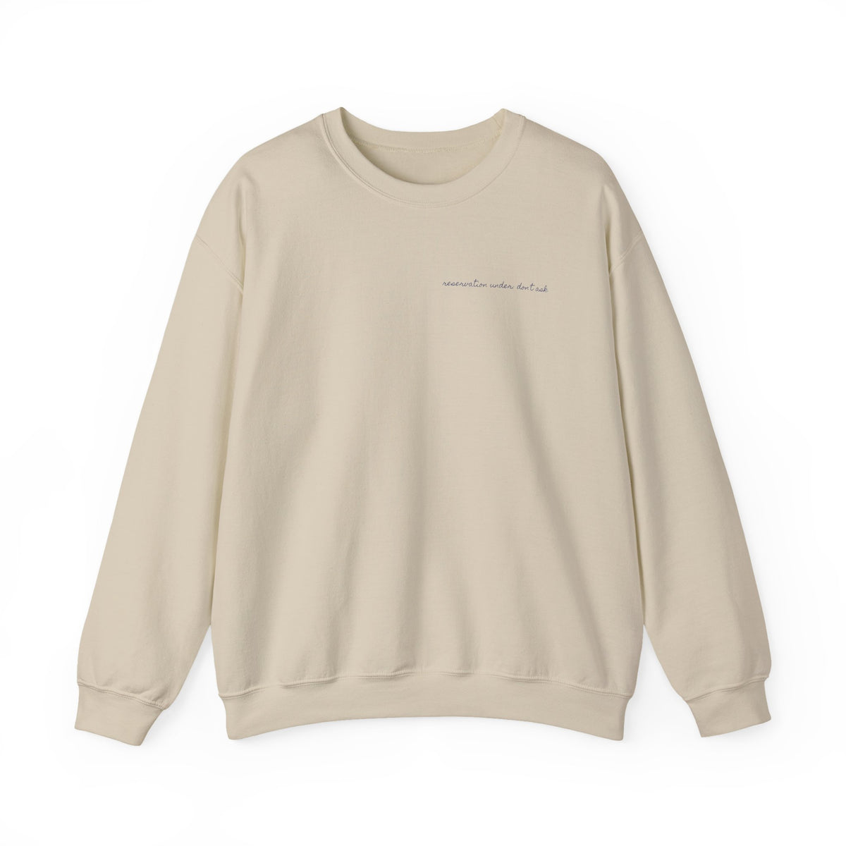 Table For Whoever's Still Here Crewneck Sweatshirt — Painted Mykonos Beach Club Table Back Print