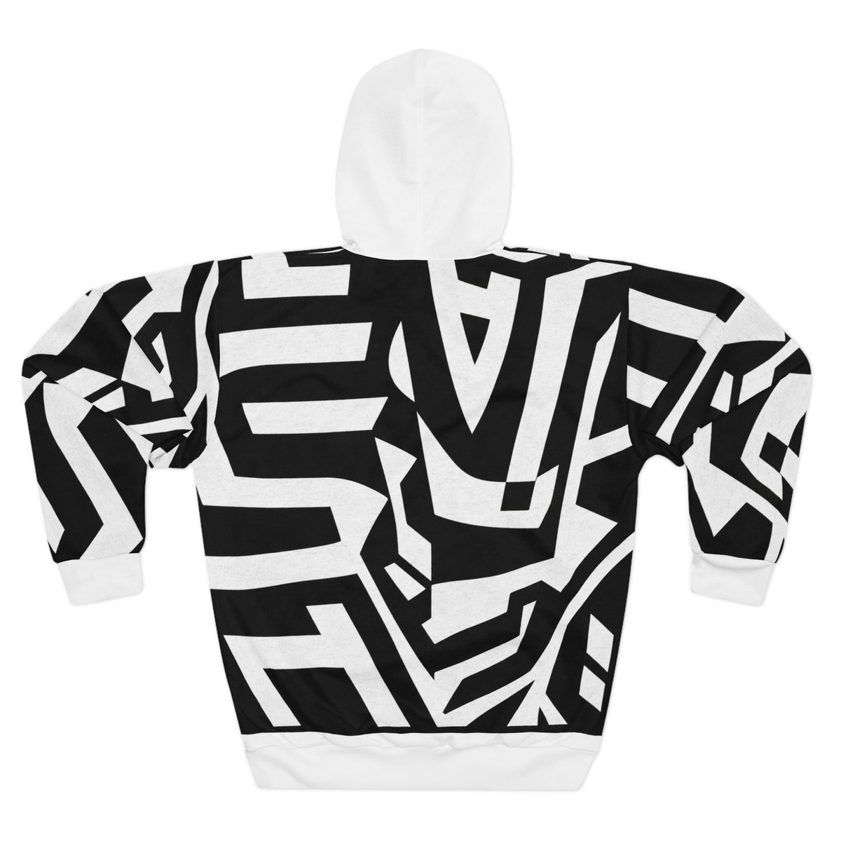 Abstract Black & White Geometric Hoodie