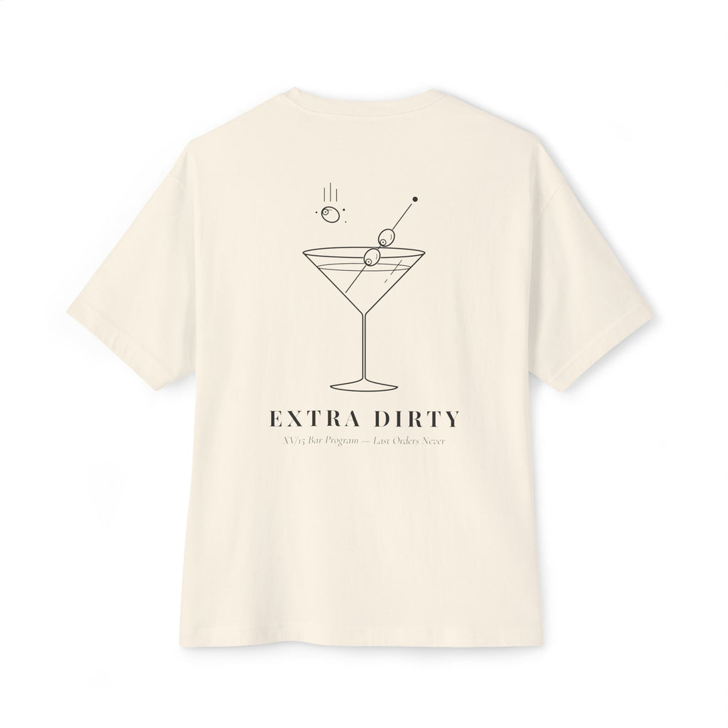Extra Dirty Martini Oversized Boxy Tee — Dirty Martini Graphic T-Shirt