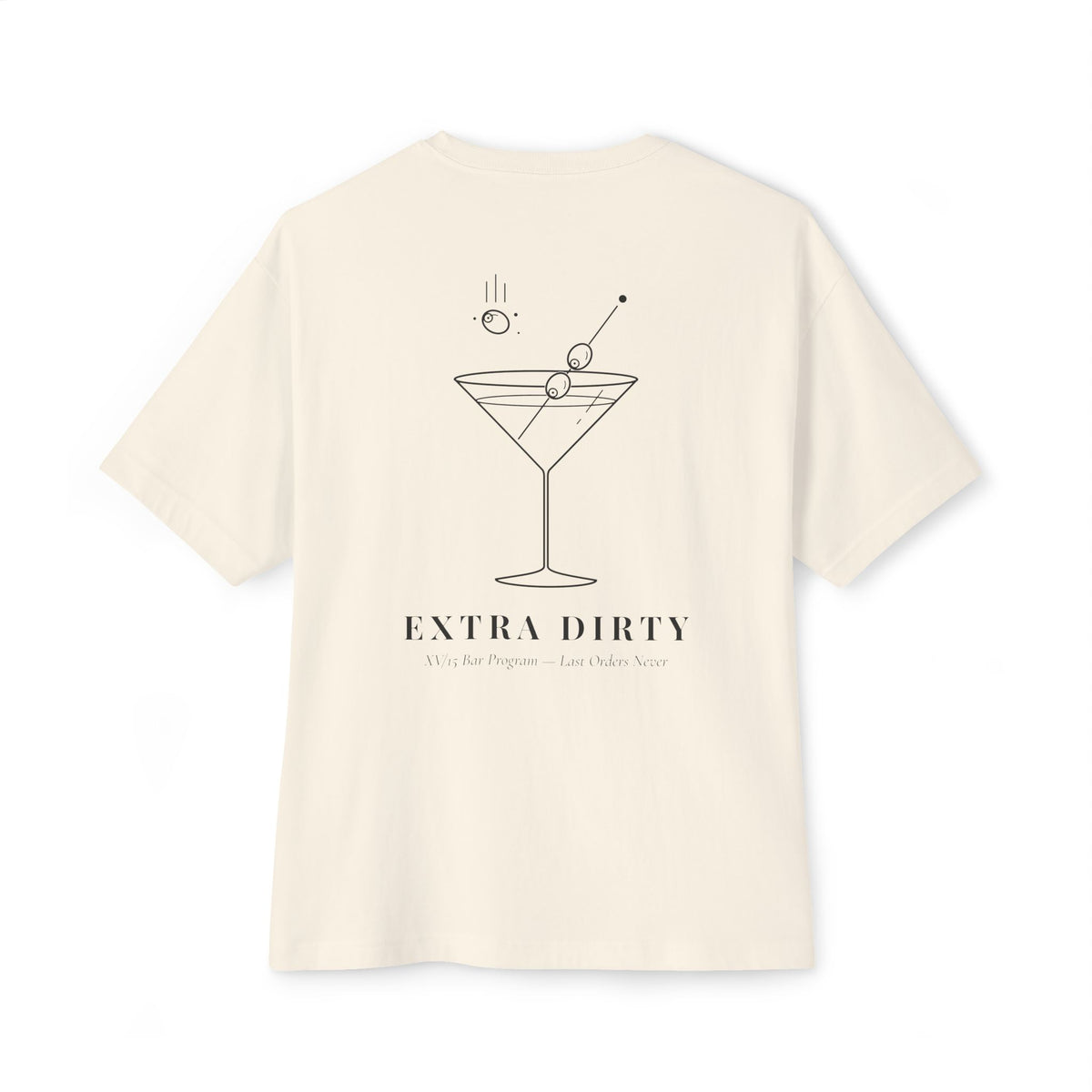 Extra Dirty Martini Oversized Boxy Tee — Dirty Martini Graphic T-Shirt