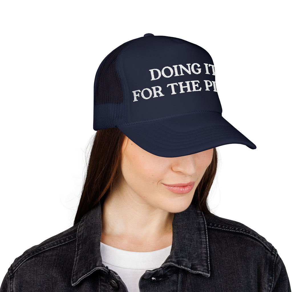 Doing It For The Plot Foam Trucker Hat — Funny Literary Trucker Cap