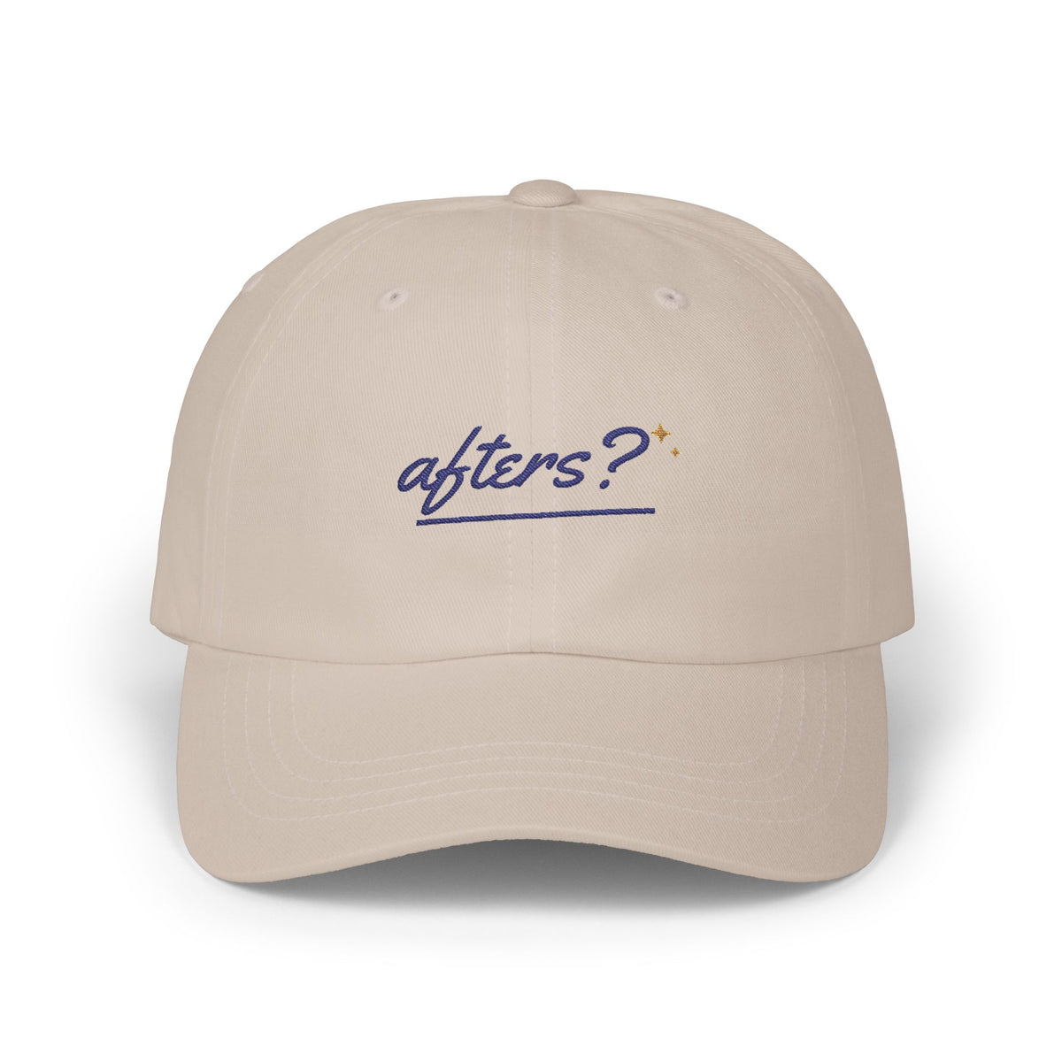 Afters? Embroidered Dad Hat — Retro Script Nightlife Cap