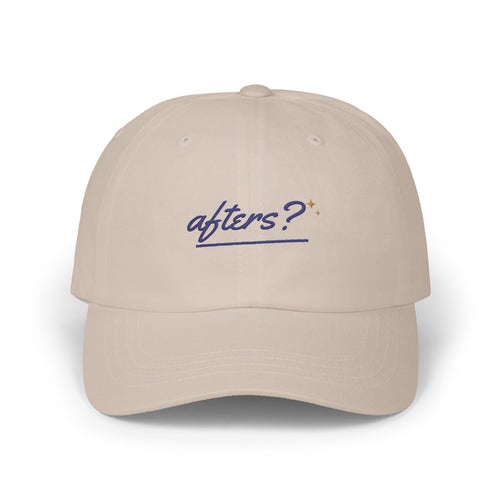 Afters? Embroidered Dad Hat — Retro Script Nightlife Cap