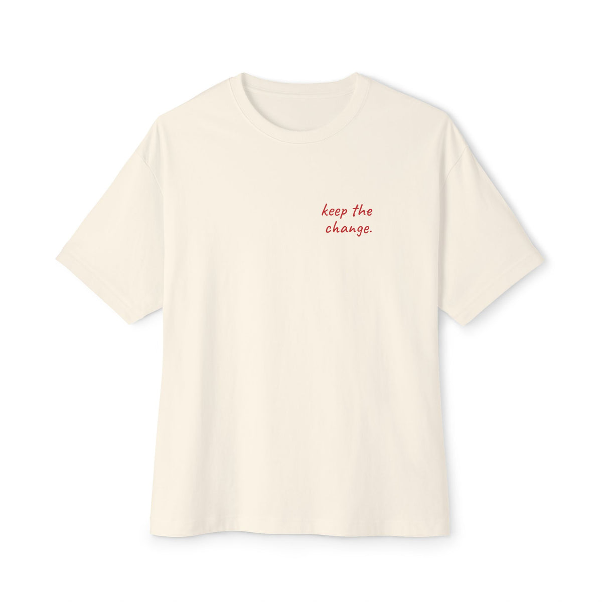 Beach Club Receipt Oversized Boxy Tee — Mykonos Bar Tab Lipstick Kiss T-Shirt