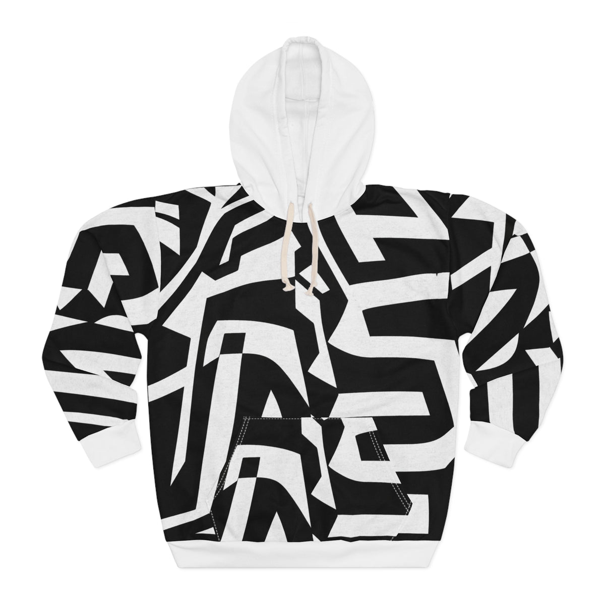 Abstract Black & White Geometric Hoodie