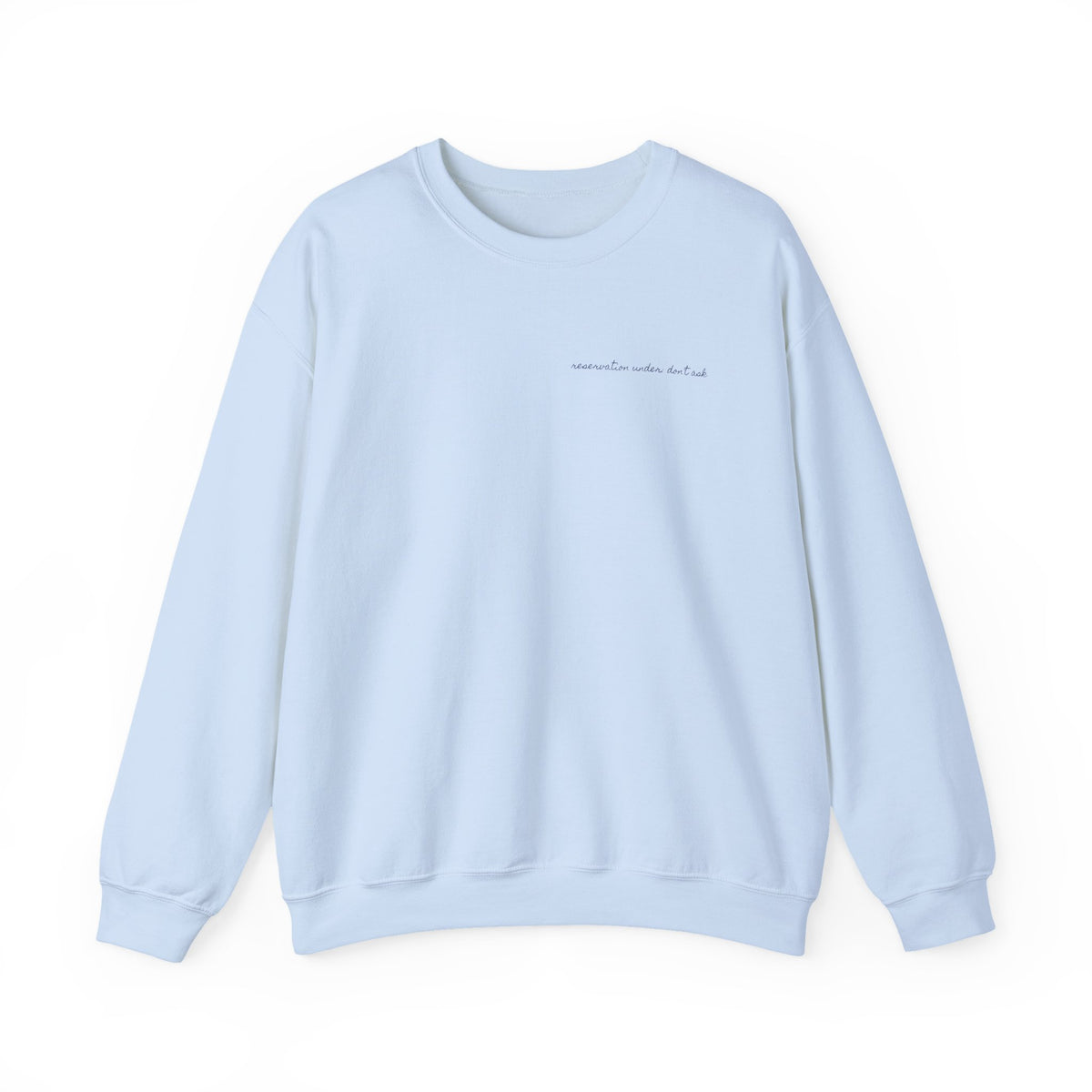 Table For Whoever's Still Here Crewneck Sweatshirt — Painted Mykonos Beach Club Table Back Print