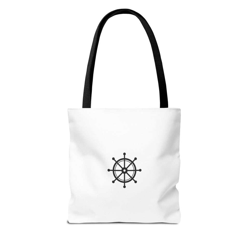 XV/15 Boat Day All-Over Print Tote Bag — Aerial Yacht Cove Beach Tote