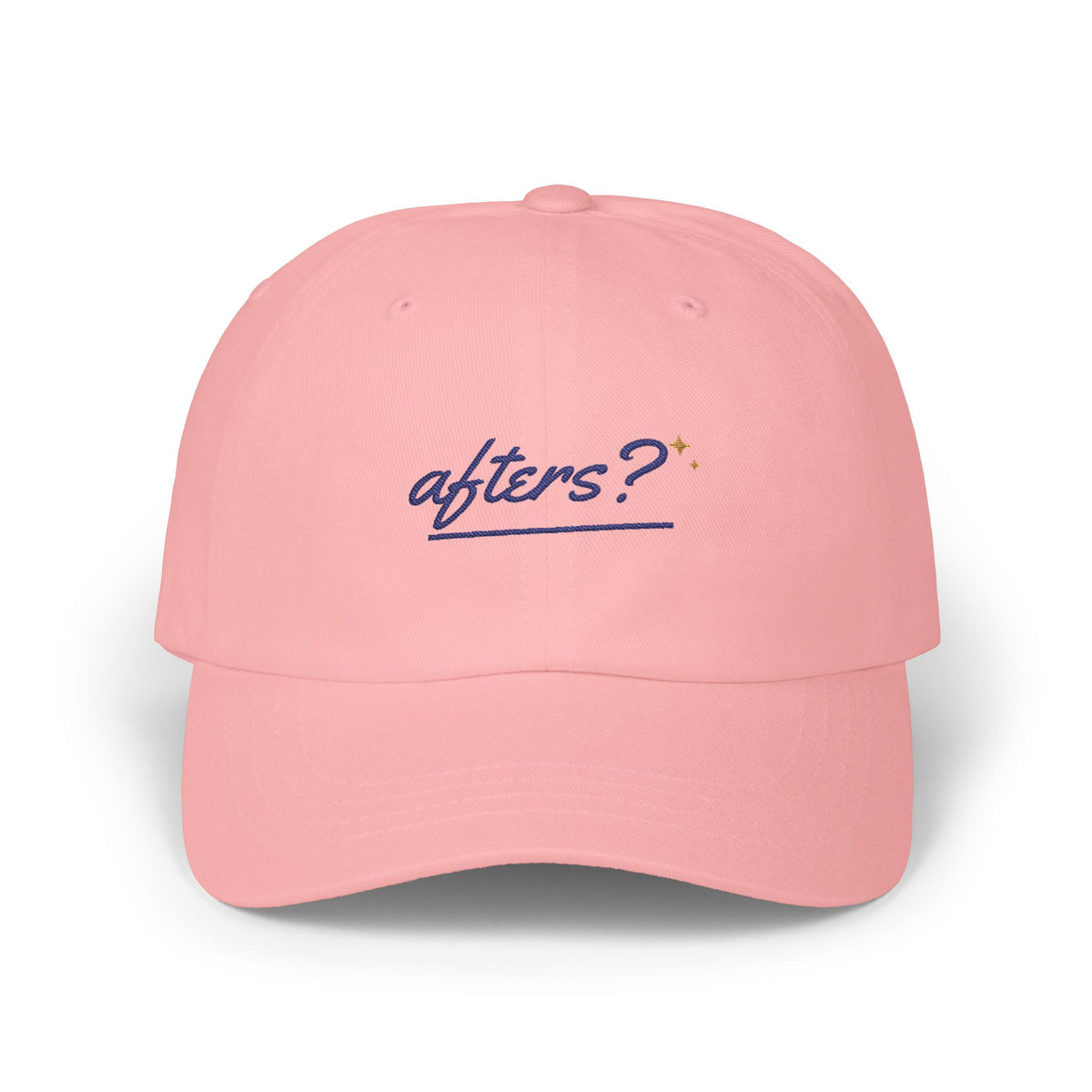 Afters? Embroidered Dad Hat — Retro Script Nightlife Cap