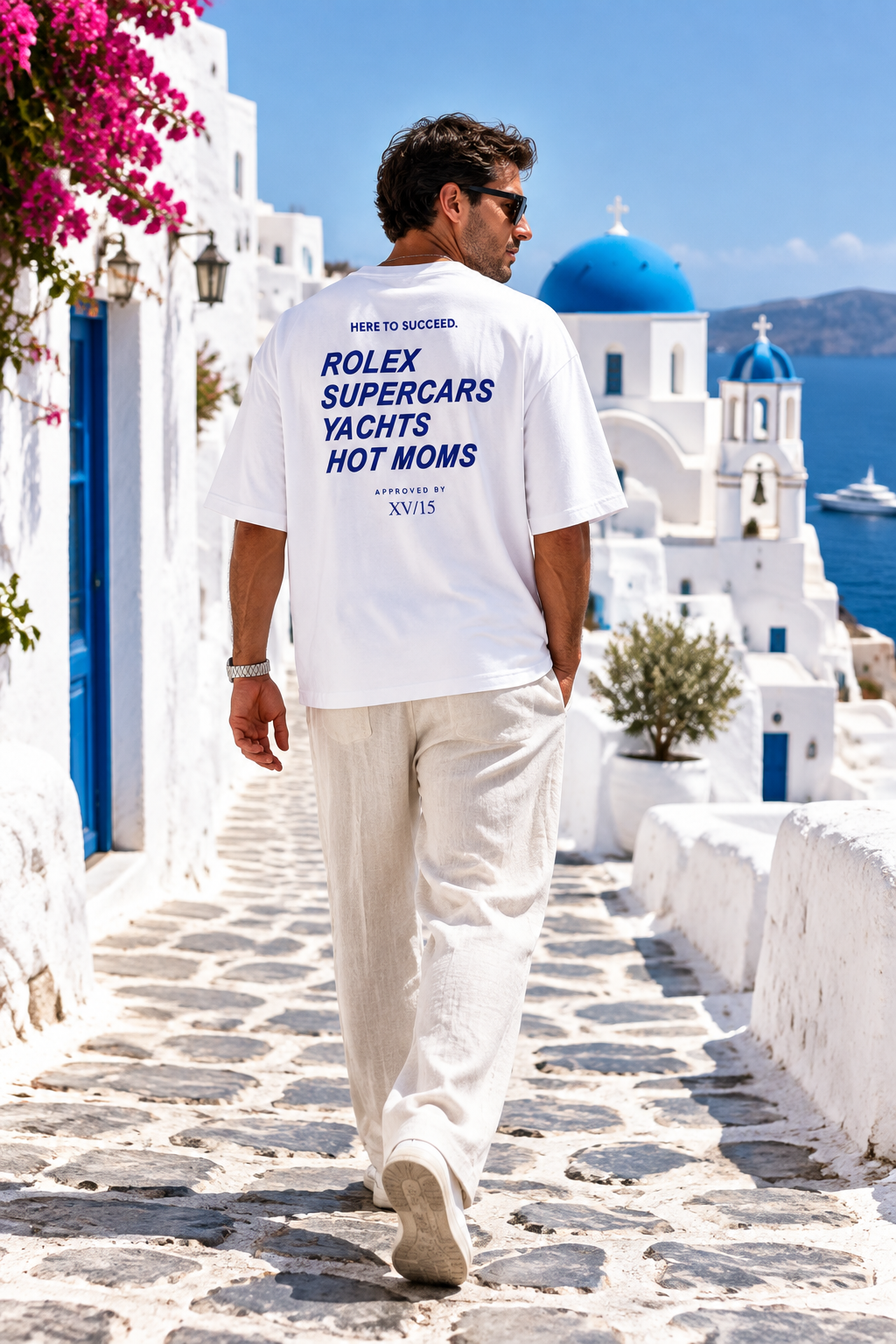Man walking Mykonos XV/15 shirt
