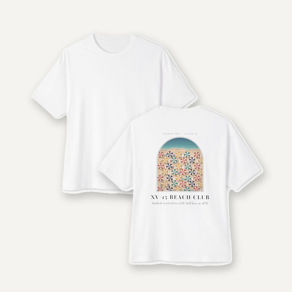XV/15 Beach Club tee, front and back