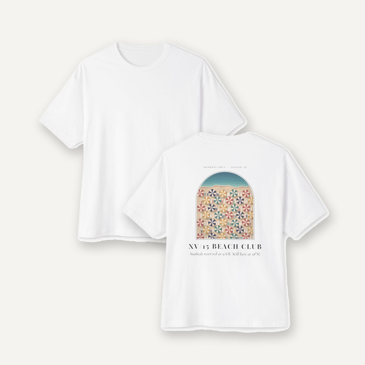 XV/15 Beach Club tee, front and back