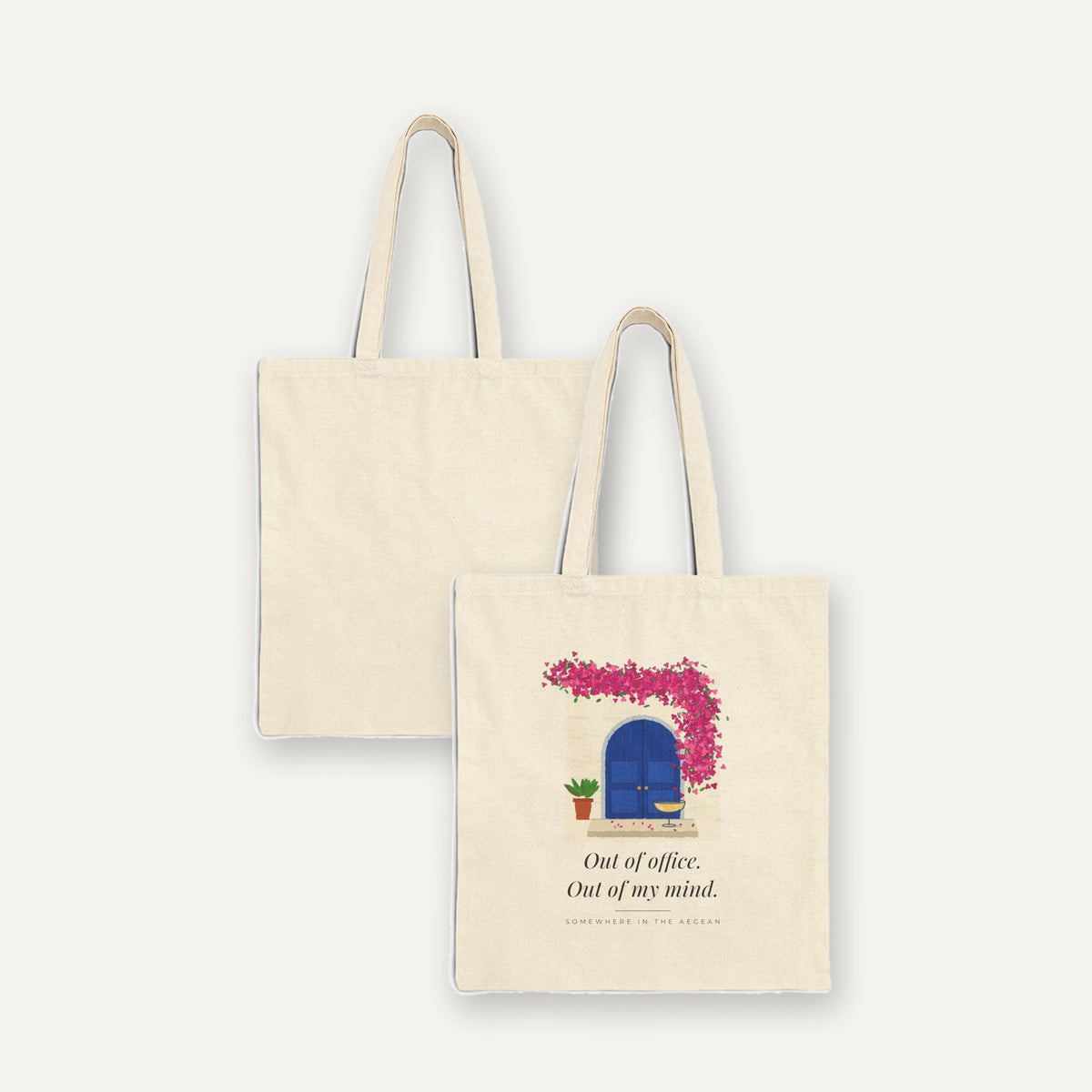 Out Of Office tote, front and back